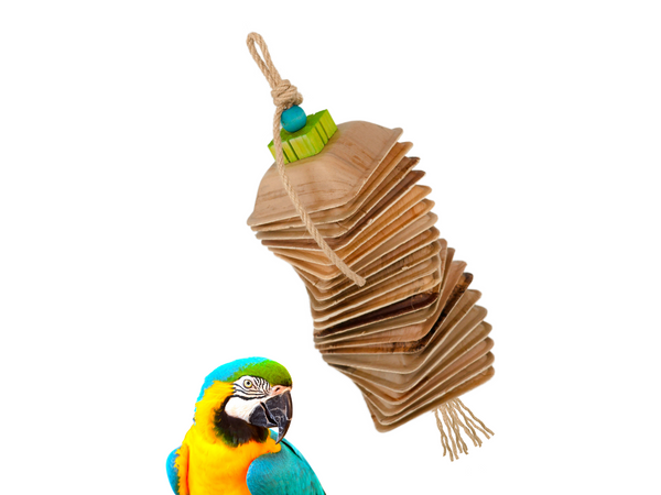 PARROT PALM SHREDDER™ | Large chew toys made of natural palm leaves and bird-safe woods