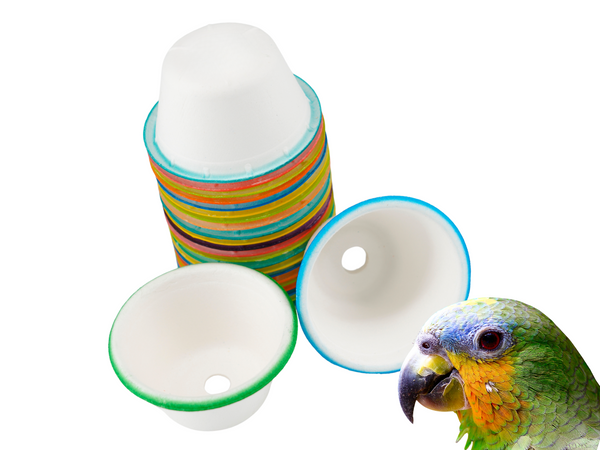 PAPER CUPS | Set of 50 natural saucers for pole refills and making bird toys | Chewy and shreddable | Small Medium | 6 cm
