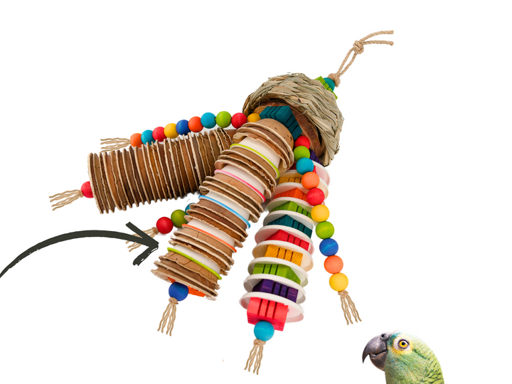 Set of 50 PAPER CUPS—small, round cups made from all-natural sugarcane fiber. Ideal bird toy parts for pole refills and crafting safe, eco-friendly toys!