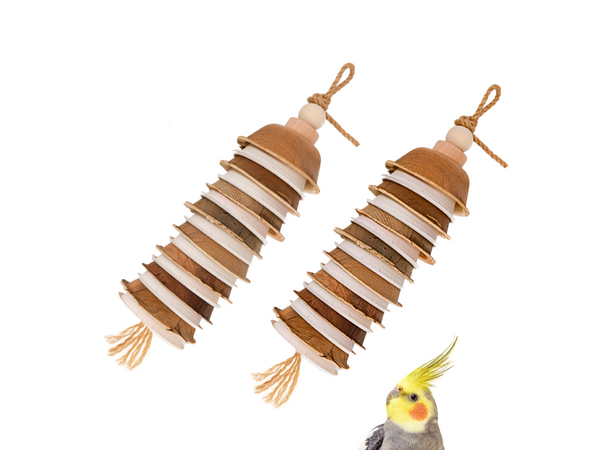 PARROT PALM SHREDDERS™ | Large eco-friendly shredders | All natural bird toy made of palm leaves, sugarcane paper and bird-safe woods