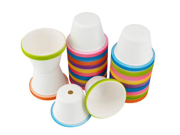 PAPER CUPS | Set of 100 | Natural saucers for pole refills and making bird toys | Chewy and shreddable | Medium Large | 7.5 cm