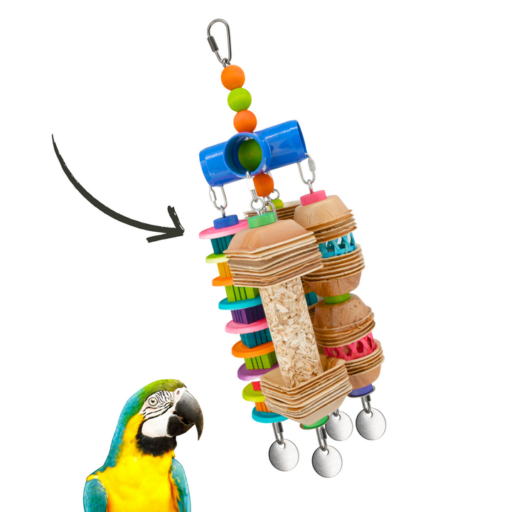 Set of 50 PAPER ROUNDS—small, round sugarcane fiber discs perfect for pole refills and bird toy making. Natural, safe, and eco-friendly bird toy parts!