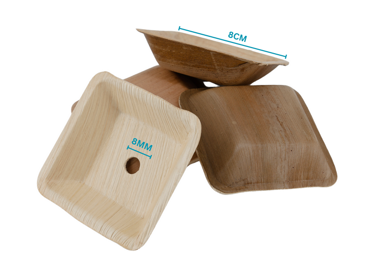 PALM LEAF BOWLS for pole refills and making bird toys | Square Medium Bowls | Bird toy parts