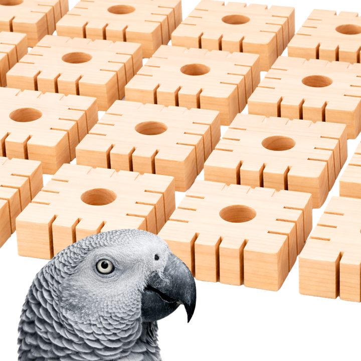 Bird Toy Parts | Wood blocks with grooves | Pine | Set of 50 | Medium ...