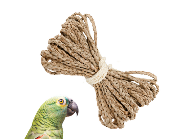 BRAIDED SEAGRASS SHREDDER | 32 Feet | Bird Toys Part | Jangly Ring™ refill