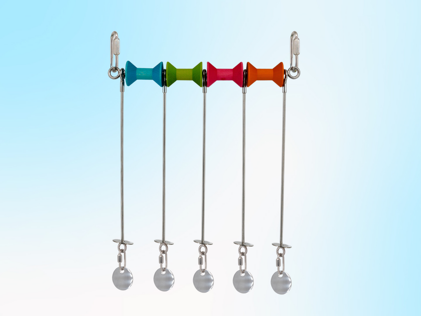 JANGLY WALL OF TOYS™ / extra-large / The ultimate parrot playstation! / Stainless steel bird toy holder / Sustainable and reusable bird toy base / poles / skewers