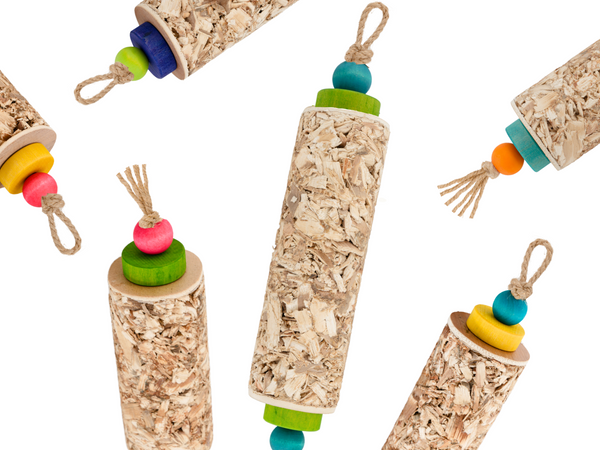 Crafted from sustainably sourced palm fronds, these all natural GNAW BLOCK™ shredders are beloved by birds of all types and sizes. These one-of-a-kind chew toys offer a wholesome outlet for behaviors that are essential for the mental and physical health of our feathered darlings. GNAW BLOCKS™ are made of natural materials our pet birds would encounter in the wild, making these shredders both familiar and fulfilling. 