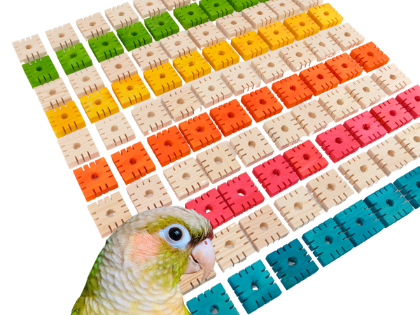 PINE BLOCKS for custom bird toys and pole refills | Set of 100 | Various sizes