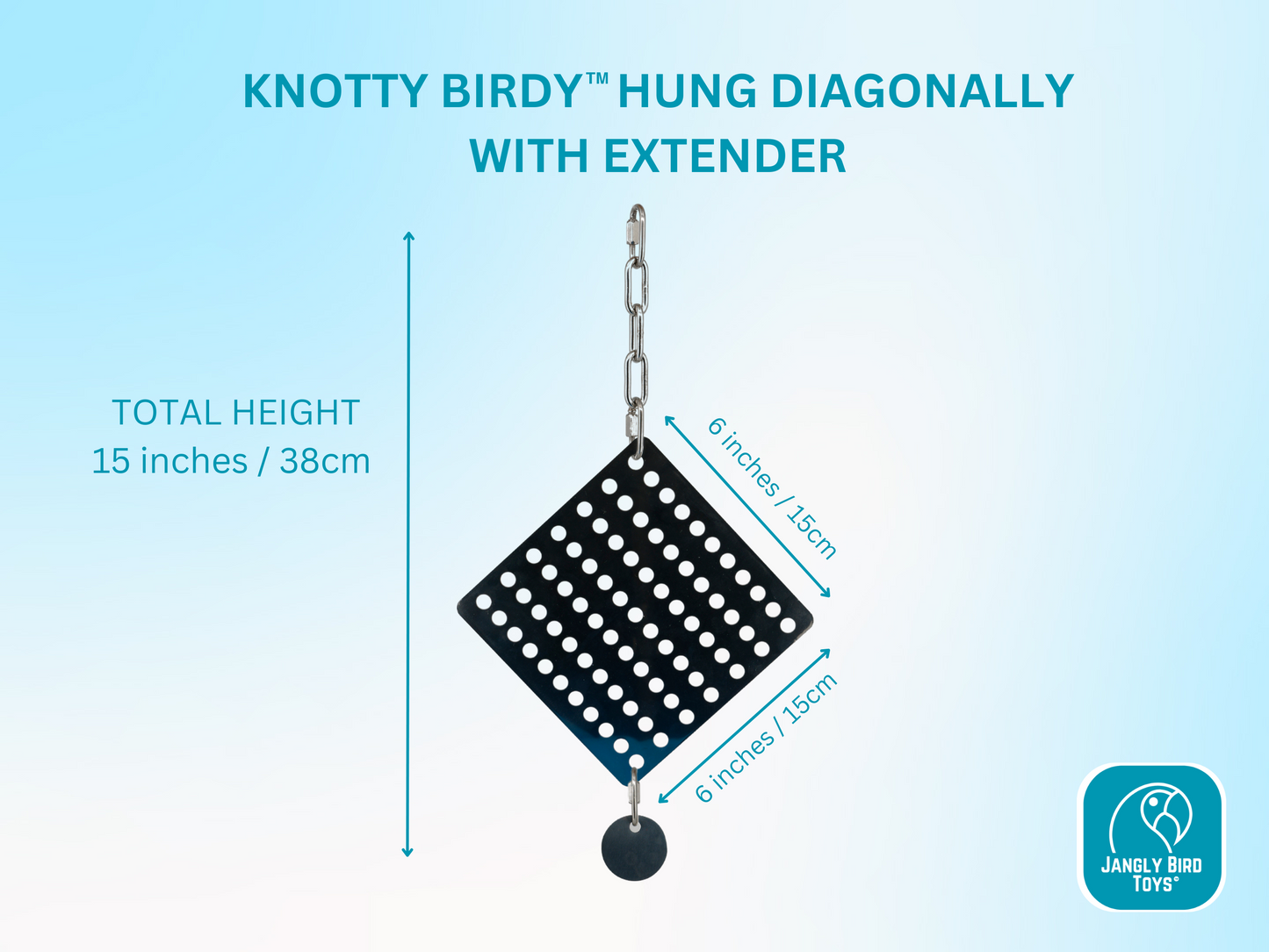 KNOTTY BIRDY™ STAINLESS STEEL TOY BASE / Reusable, sustainable and easily sanitized parrot toy holder /  Lasting foundation for your bird toy creations!