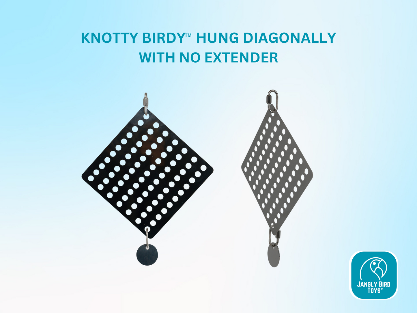 KNOTTY BIRDY™ STAINLESS STEEL TOY BASE / Reusable, sustainable and easily sanitized parrot toy holder /  Lasting foundation for your bird toy creations!