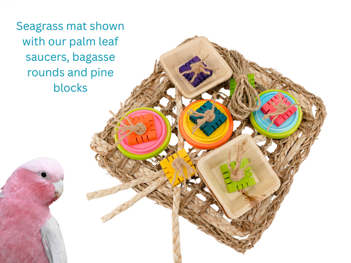 SEAGRASS MATS | Set of Two | All natural woven shredders for making bird toys